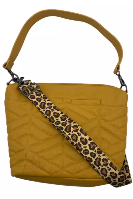 Lug Classic VL Quilted Crossbody Flare XL Amber Yellow/Leopard