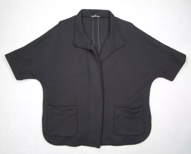 James Perse Jacket Womens 2 Black Button Up Work Casual Designer Made in Italy