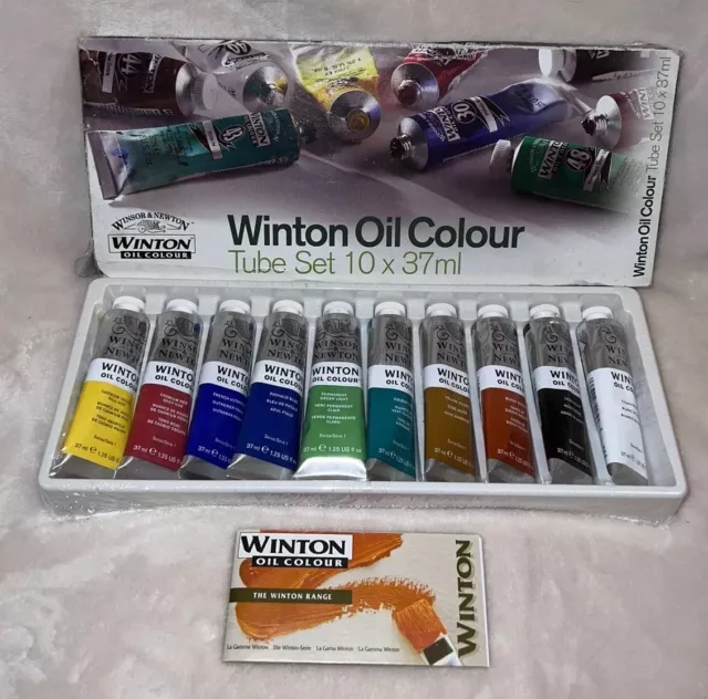 Winsor & Newton Winton Oil Colour Tube Set 37ml Assorted Colours Pack Of 10 New