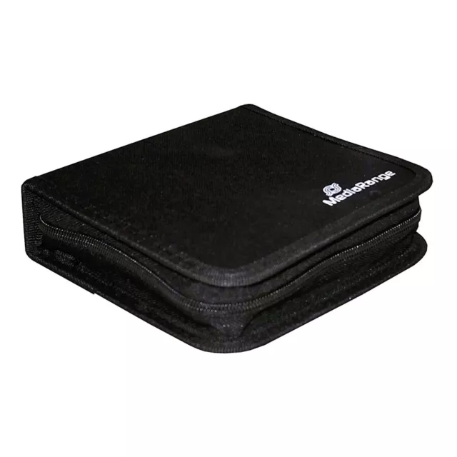 MediaRange Borsa Porta CD DVD Raccoglitore Wallet per 24 Dischi, Nero - BOX50