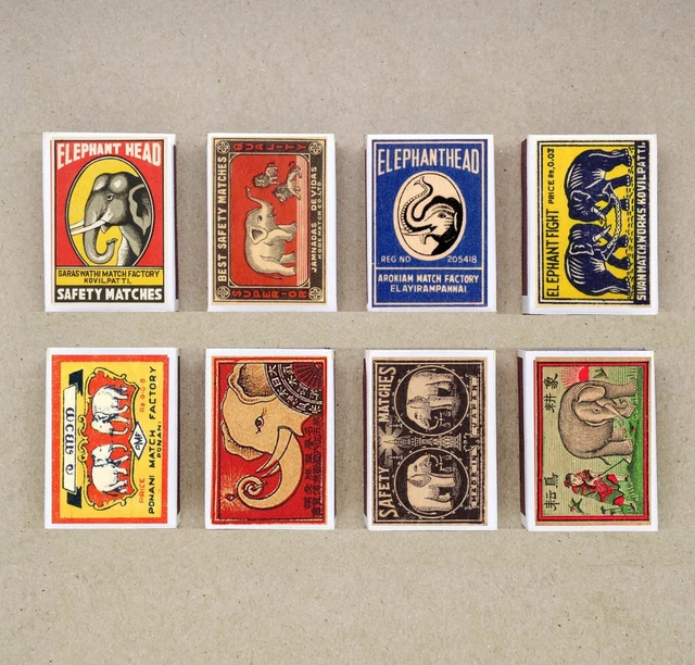 Lot De 8 Boîtes D'allumettes Absinthe - Réimpression Publicitaire Rétro