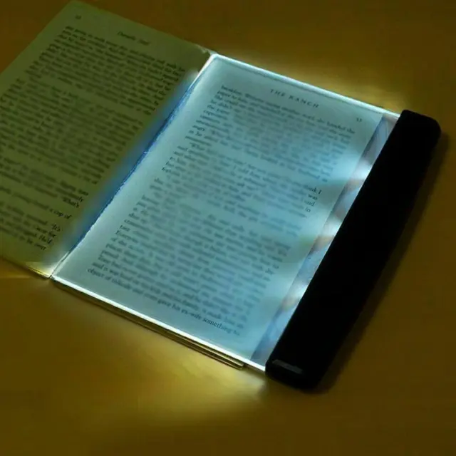 1* Creative LED Book Light Reading Night Flat Plate Portable I2Y9 L Lamps