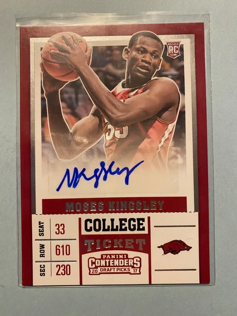 A34,930 - 2017-18 Panini Contenders Draft Picks #98 Moses Kinglsey Auto
