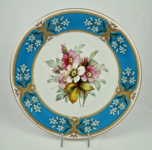 Antique Royal Worcester Cabinet Plate, for Tiffany, Raised Enamel