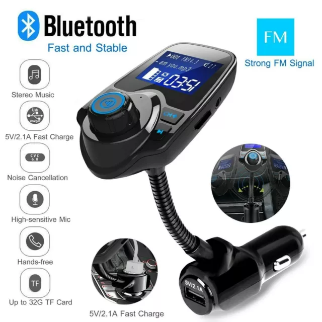 Nulaxy 1.44 LCD Wireless Bluetooth FM Transmitter In-Car Radio Adapter Car Kit ∑