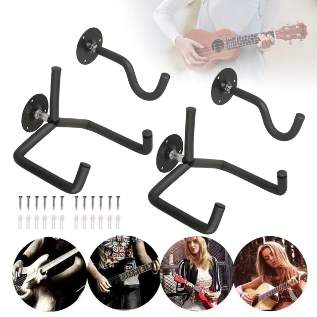 2 Stk Universal Gitarren Haken Gitarrenständer Wand Halterung für Akustikgitarre