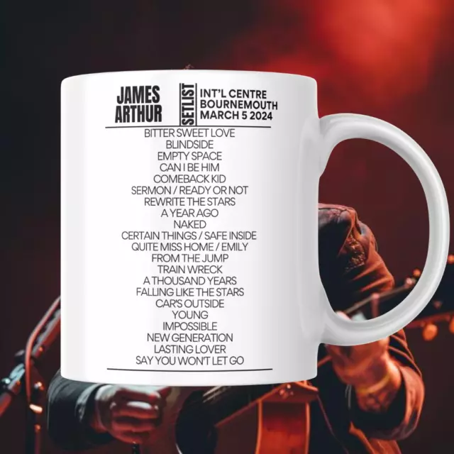 James Arthur Bournemouth International Centre March 5 2024 Setlist Mug