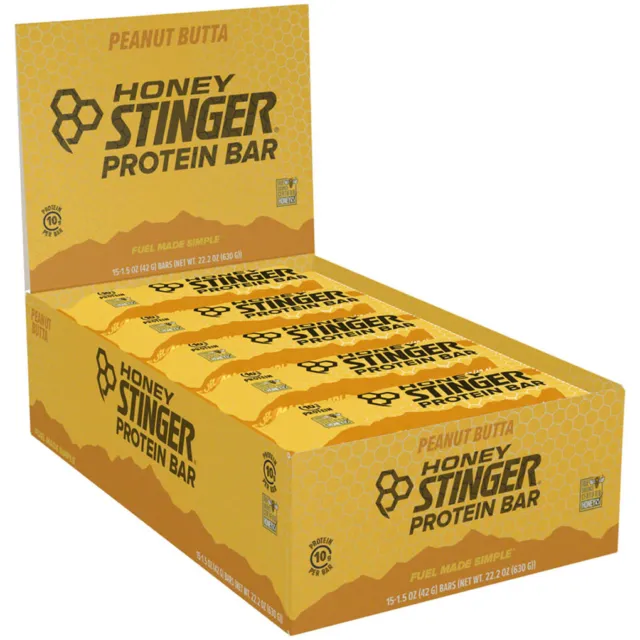Honey Stinger 10g Protein Bar Peanut Butta Box of 15 Meal Replacement Bar