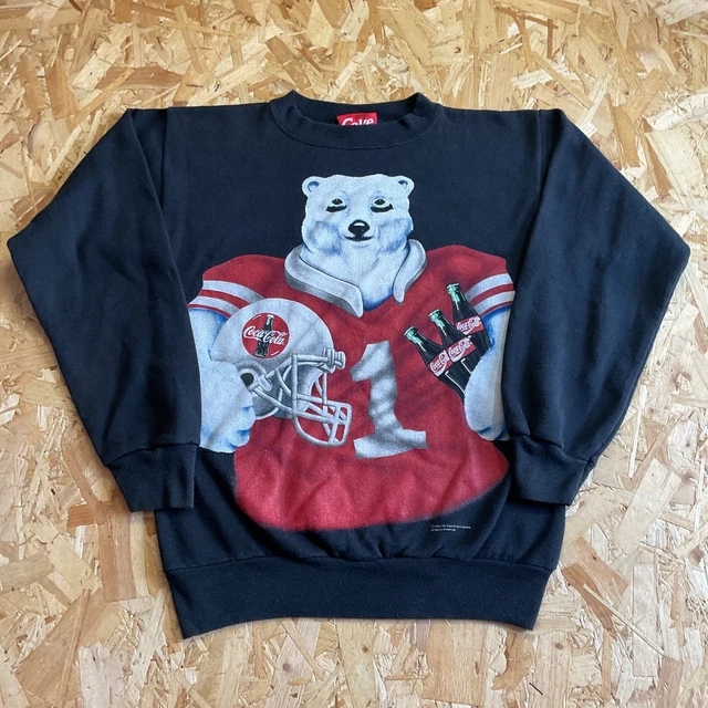VINTAGE COCA COLA Football USA Sweatshirt Grey 90s Mens M