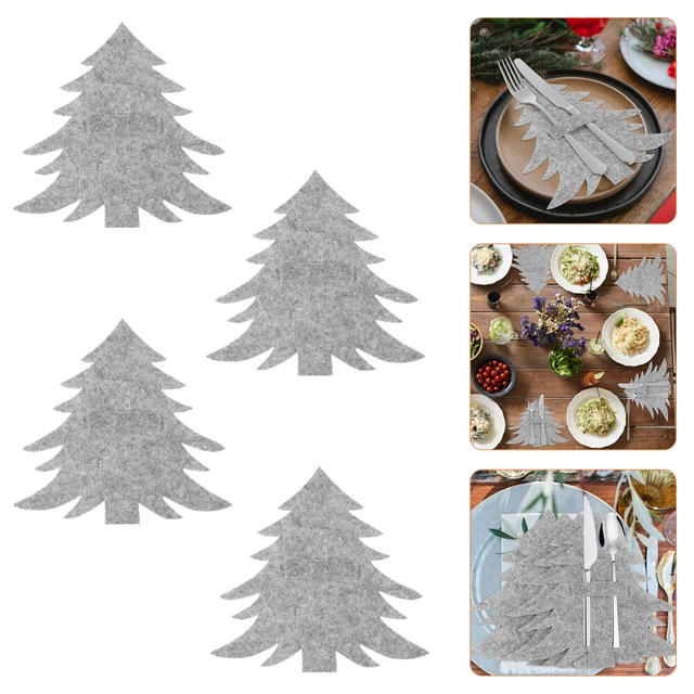 4 PCS Sacs De Vaisselle Couvertures Noël Fête Porte-argenterie