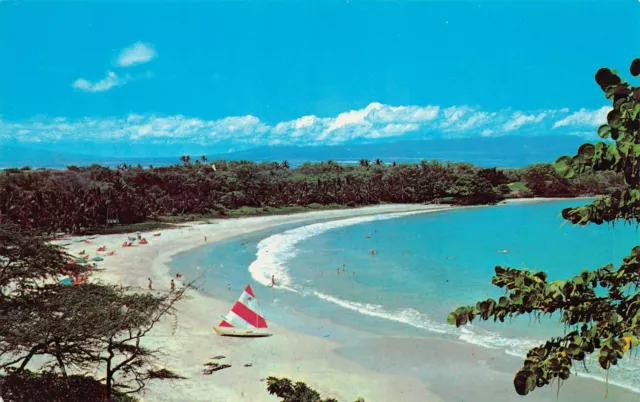 Waimea Hawaii HI Mauna Kea Beach Hotel Kona Coast Sand Beach Vtg Postcard B20