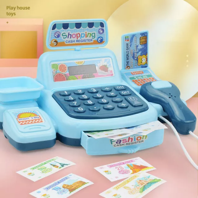 Kinder-Kasse Registrierkasse+Scanner+Geld Bankkarte kasse Spielkasse Spielzeug+