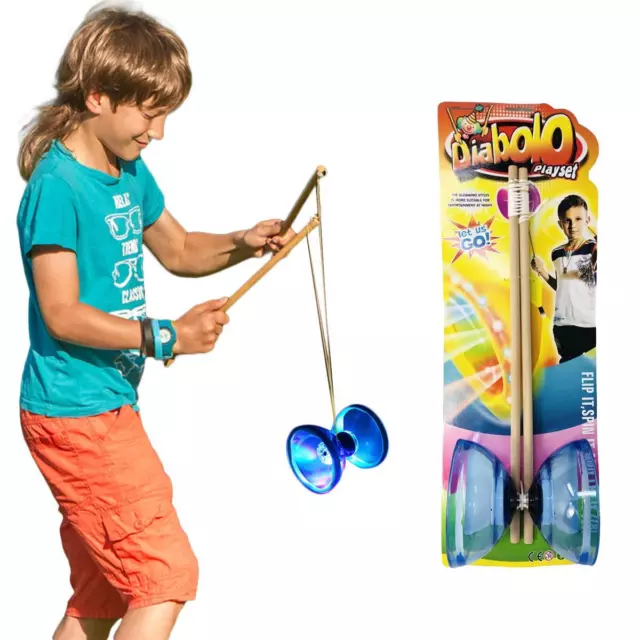 Kids Children Diablo Juggling Toy Led Light Sticks Traditional Circus Game Gift