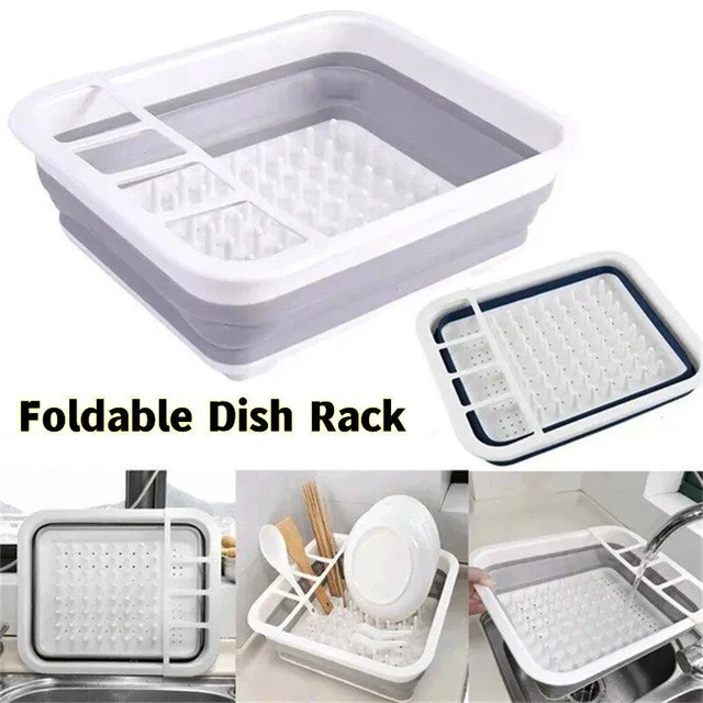 Vajilla plegable estante de almacenamiento cocina estante de drenaje placa de secado portátil