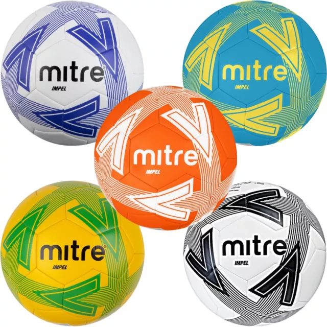 Mitre Football Ball Soccer Balls Impel Training Footballs Orange Blue Size 3 4 5