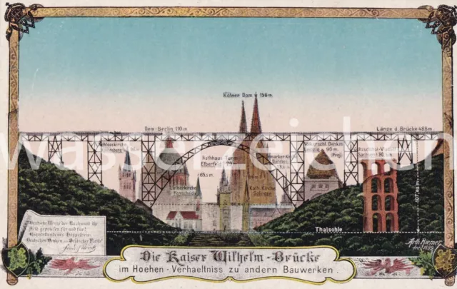 Ak Die Kaiser Wilhelm Brücke Im Hoehen Verhältnis Zu Anderen Bauwerken (1168)