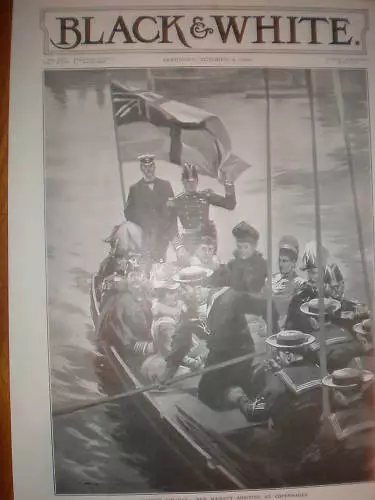 Queen Alexandra arriving Copenhagen 1902 print