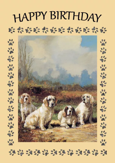 Clumber Spaniel Dog Birthday Greetings Note Card