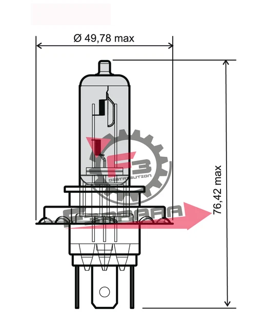 653.246510055 Lampe 12V 60/55W H4 P43T Halogène