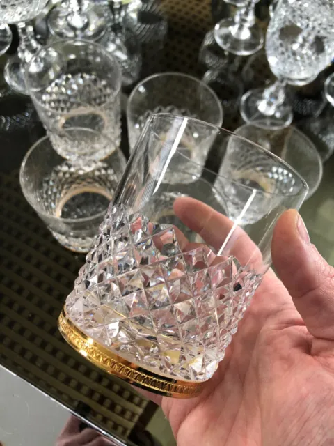 Série de 6 verres Whisky cristal pointe diamant Lorrain ? 3