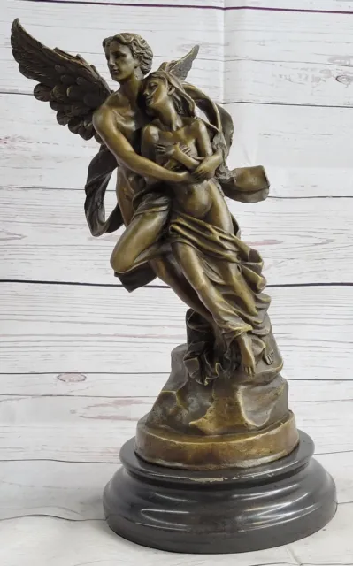 Bronce Escultura Eros Y Psique Para Valentín Día Regalo Pensativos Carne Figura 3