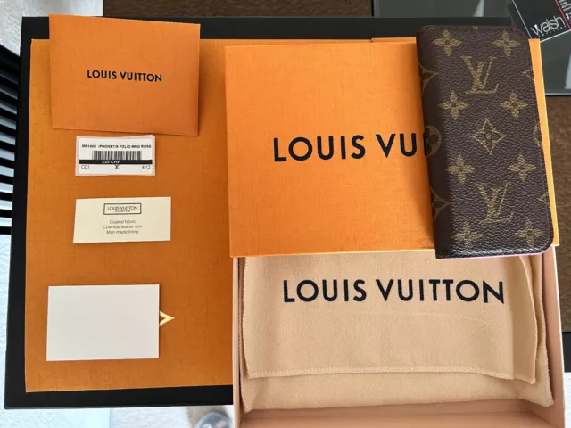 Authentic Louis Vuitton Monogram Folio Iphone Xr Case Pink M67483 LV 9125E