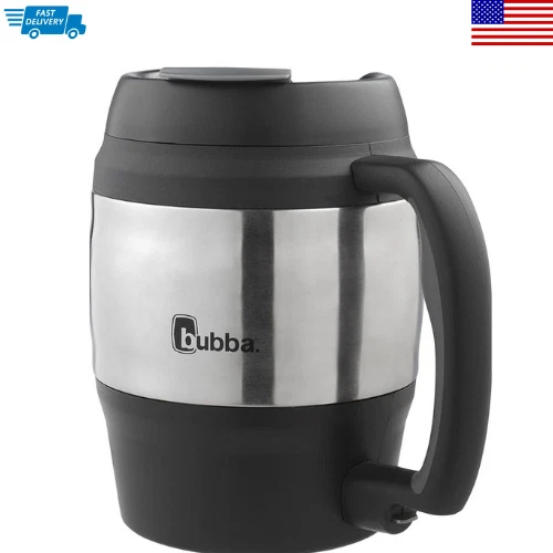BUBBA Classic Insulated Desk Mug 52 Oz Black Mugwith Handle, Bottle Opener