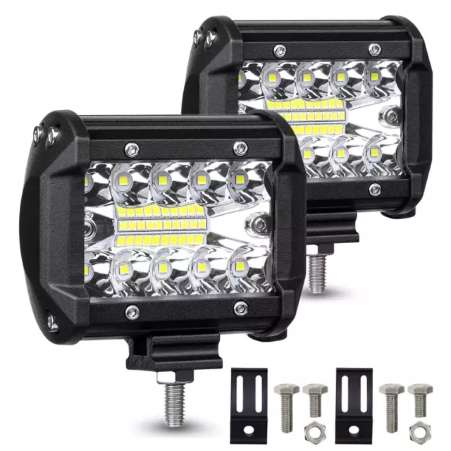 4/8x 4inch 200W CREE LED Work Lights Spot Flood Light Bar Reverse 4WD 12V 24V AU 3