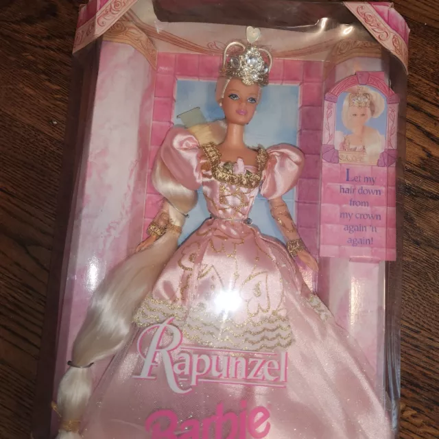 Mattel Barbie Rapunzel Doll Pink Gown Jeweled Crown #17646  1997 NIB