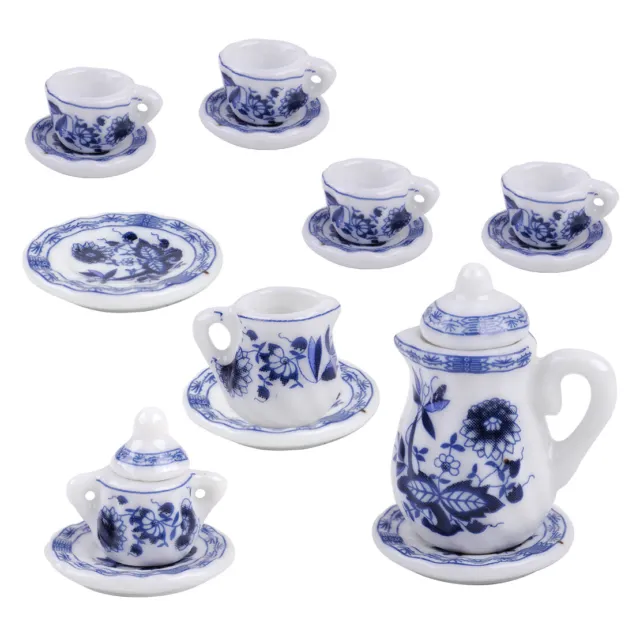 1/12th Dolls House Miniature Kitchen Dining Ware Floral Porcelain Coffee Tea li