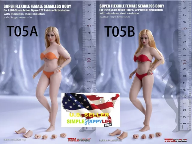 TBLEAGUE 1/12 SEAMLESS Female Body PLMB2022 T05A T05B Phicen 6 Figure  ❶USA❶ $51.29 - PicClick