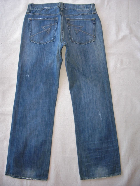 Rock & Republic Stone Cold Relaxed Jean Men 34 / 33 x 30 Blue Distressed Cotton