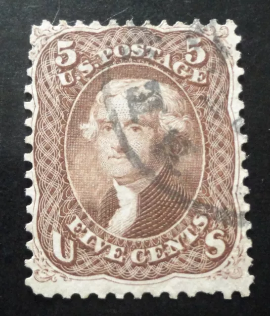 Scott #76 Used 1863 Brown Thomas Jefferson  Cv $125.00