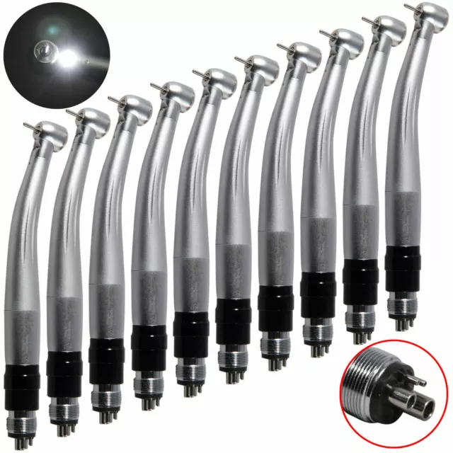 10 Dental LED E-generator 3 Spray Handpiece & 4-Hole Swivel Coupler fit NSK uki
