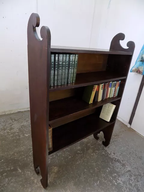 freestanding,edwardian,large,mahogany,open front,adjustable,bookcase,antique