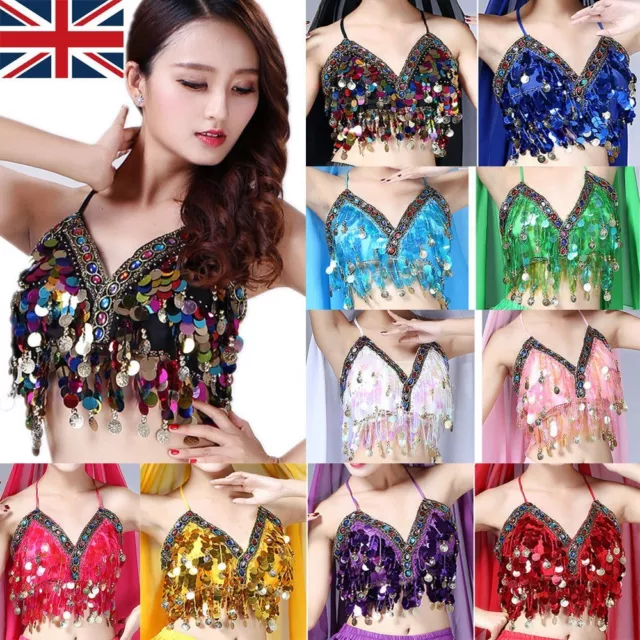 Belly Dance Bra Sequined Beaded Top Sexy Dancing Costume Festival Fringe Costume