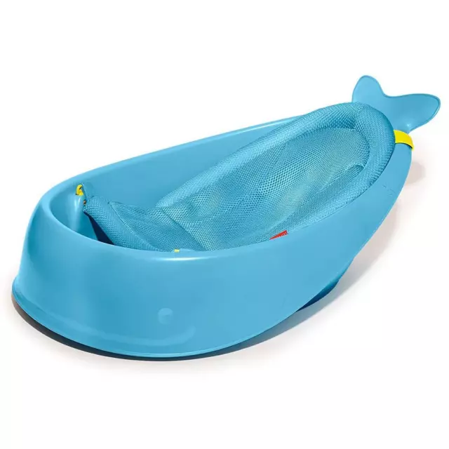 Skip Hop Moby Wal Badewanne Blau 3 Stufen Anti-Rutsch Bad für Babys Babywanne