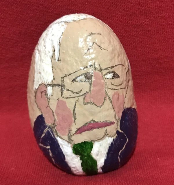Hand Painted Rock Political Figure Bernie Sanders