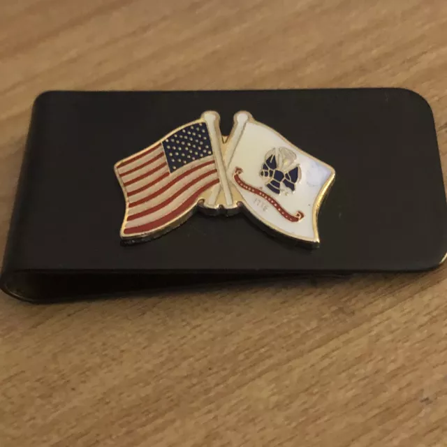 US Army Flags Money Clip New In Gift Box On Black Matte