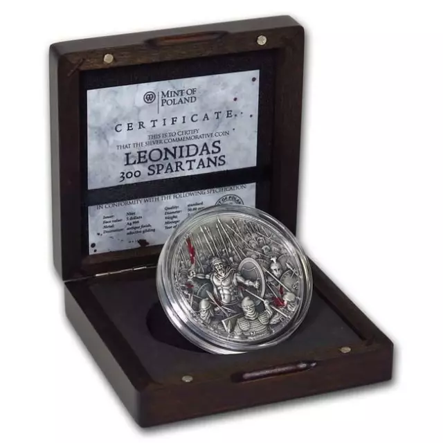 2019 Niue 2 oz Antique Silver Great Commanders Leonidas 3