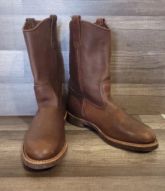 RED WING PECOS 1178 Brown Leather Boots-Width Difference-(RF) 9 E2 (LF ...