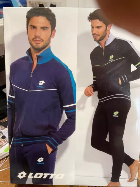 tuta uomo garzata in cotone LOTTO calibrata full zip polsino taglie comode