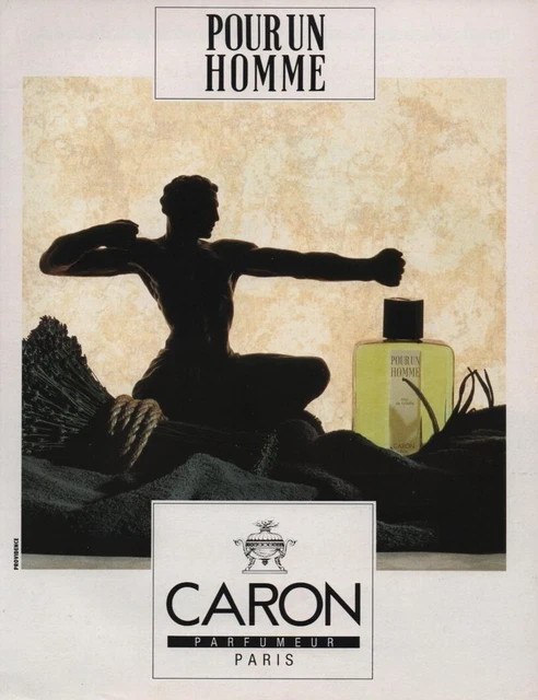 Publicité Originale CARON De 1964 – Parfum "Pour Un Homme" Et Lavande, Noir Et Blanc