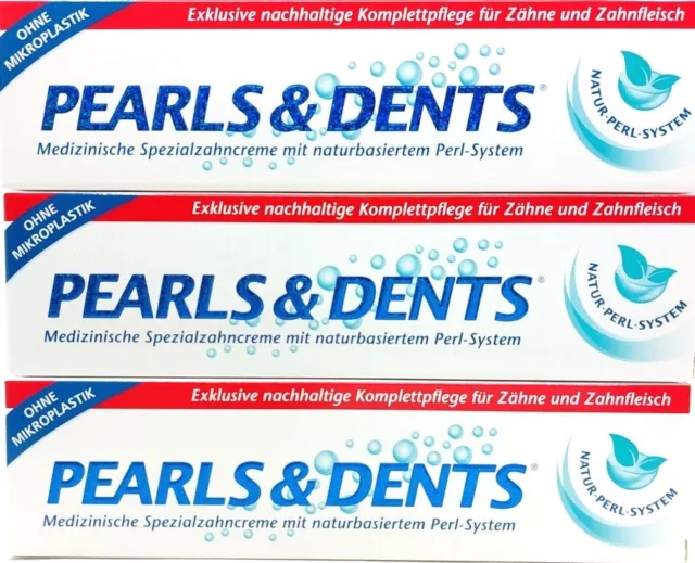 3 x Pearls & Dents Zahncreme mit Natur-Perl-System 100ml (3 x 100ml) PZN 1053796