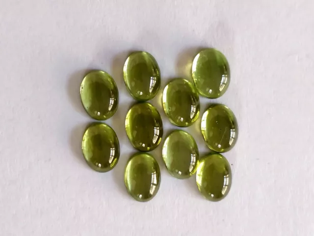 8x6 MM Vert Feu Naturel Péridot Ovale Cabochon AAA+ Grade Desseré Gemmes