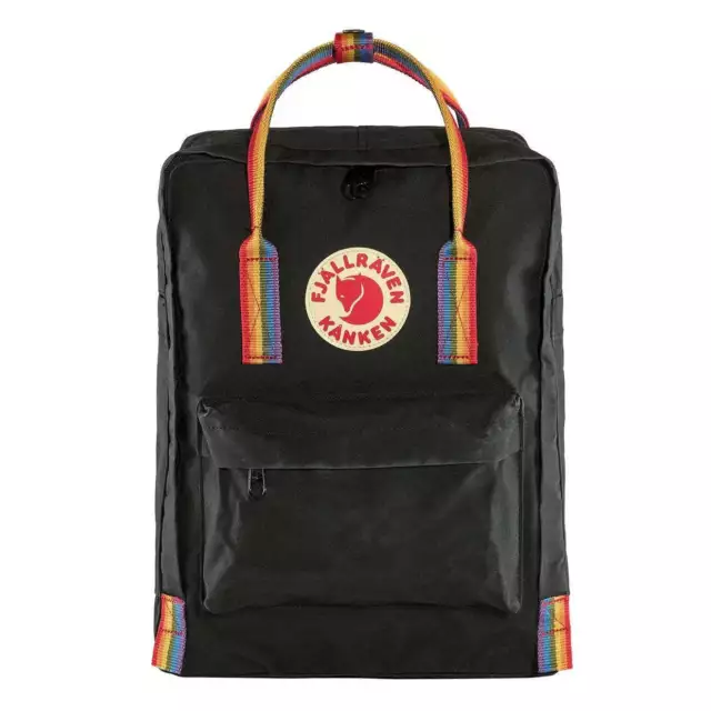 Fjallraven Kanken Classic Backpack Black Rainbow Pattern