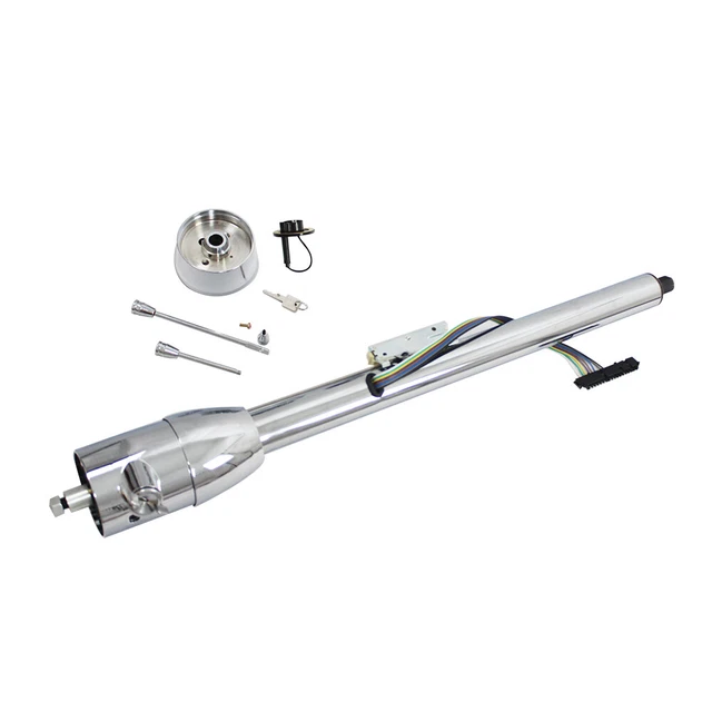33" Chrome Tilt Steering Column KEYED Floor Shift  for 1967-1969 Chevy LT106-008