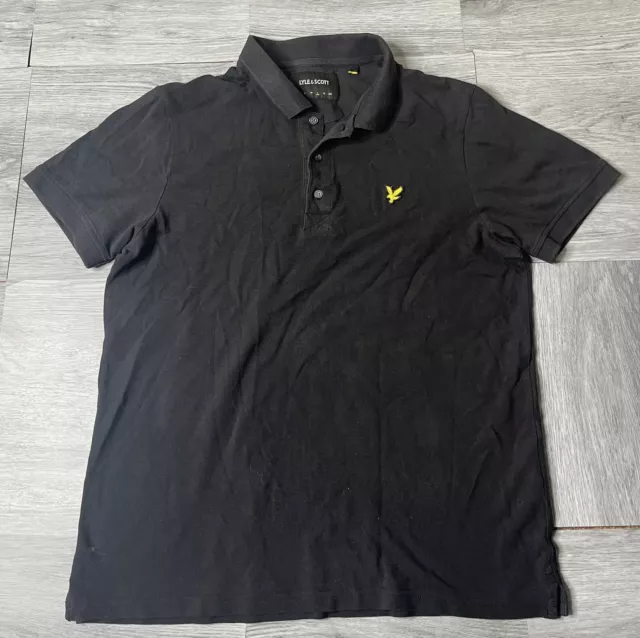 Lyle And Scott Mens Black Polo T-Shirt Size L