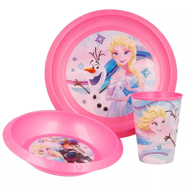 Set colazione 3 pezzi Frozen piatto bicchiere e scodella asilo scuola 3279