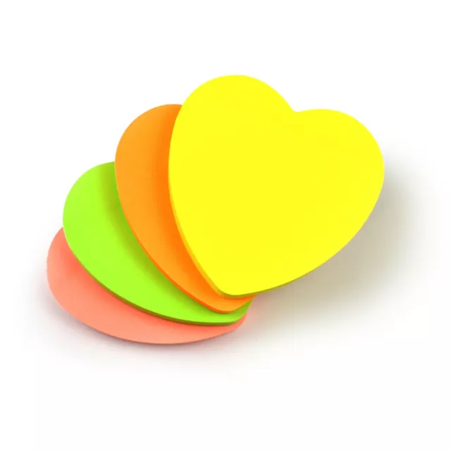 Heart Sticky Notes Remove It Post Notes 76mm x 76mm 3"x3" 12 pads